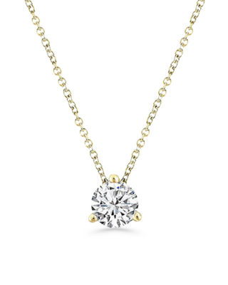 Rosita 18k yellow gold round brilliant lab-grown diamond pendant necklace, 1.00ct, F colour VS2 clarity