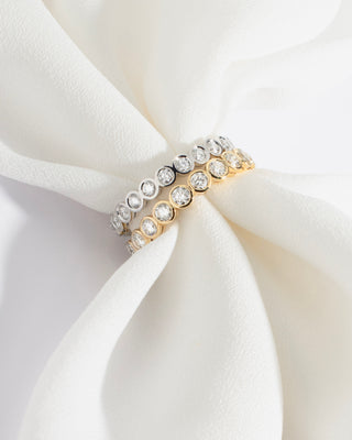 Ayla - YG Round Bezel Wedding / Eternity / Dress Ring