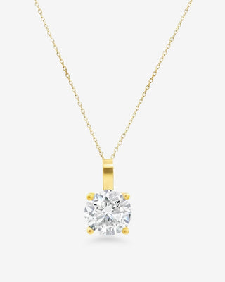 9k Yellow Gold 1.01ct Round Brilliant Cut Lab-Grown Diamond Pendant / Necklace - 50cm