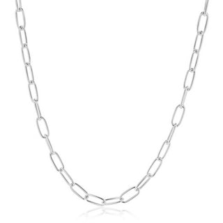 Sterling Silver Paperclip Chain Necklace - 45cm