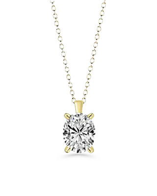 Tahiti 18k yellow gold oval lab-grown diamond pendant, 1.00ct, F colour VS2 clarity