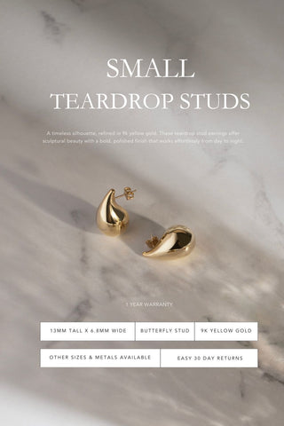 Elena Small Teardrop Studs