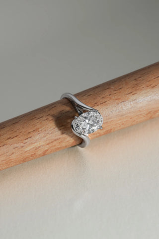 Thalia - Lab Oval Diamond Engagement Ring + Swept Shoulders