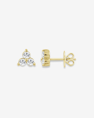 Vesna 9k yellow gold 0.50ct round brilliant lab-grown diamond cluster stud earrings, E-F colour, VS clarity