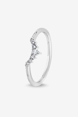Vivienne 18k white gold pear and round lab-grown diamond ring, 0.14ct total, GH colour SI clarity