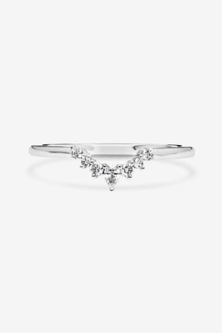 Vivienne 18k white gold pear and round lab-grown diamond ring, 0.14ct total, GH colour SI clarity