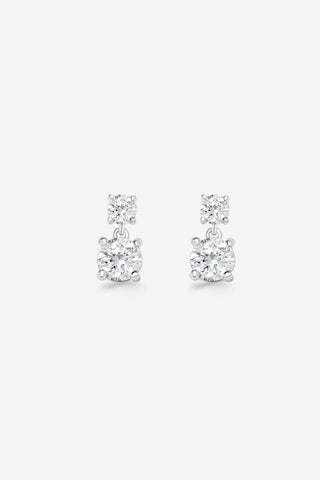 Round Diamond Drop Earrings