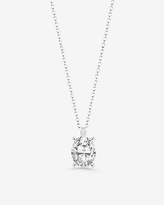 18k White Gold 0.70ct Lab-grown Oval Diamond Pendant