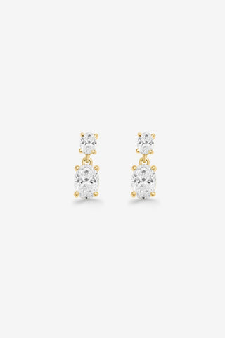 Oval Diamond Drop Earrings