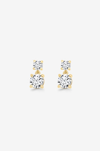 Round Diamond Drop Earrings