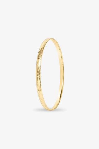 Nira - Half Round Hand Engraved Bangle