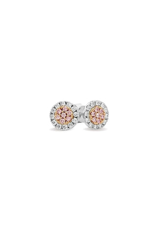 Waverley - 18k White Gold Natural Pink & White Diamond Studs