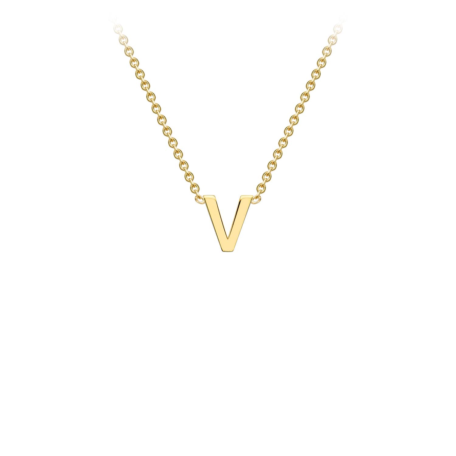 9k Yellow Gold Petite Initial Necklace