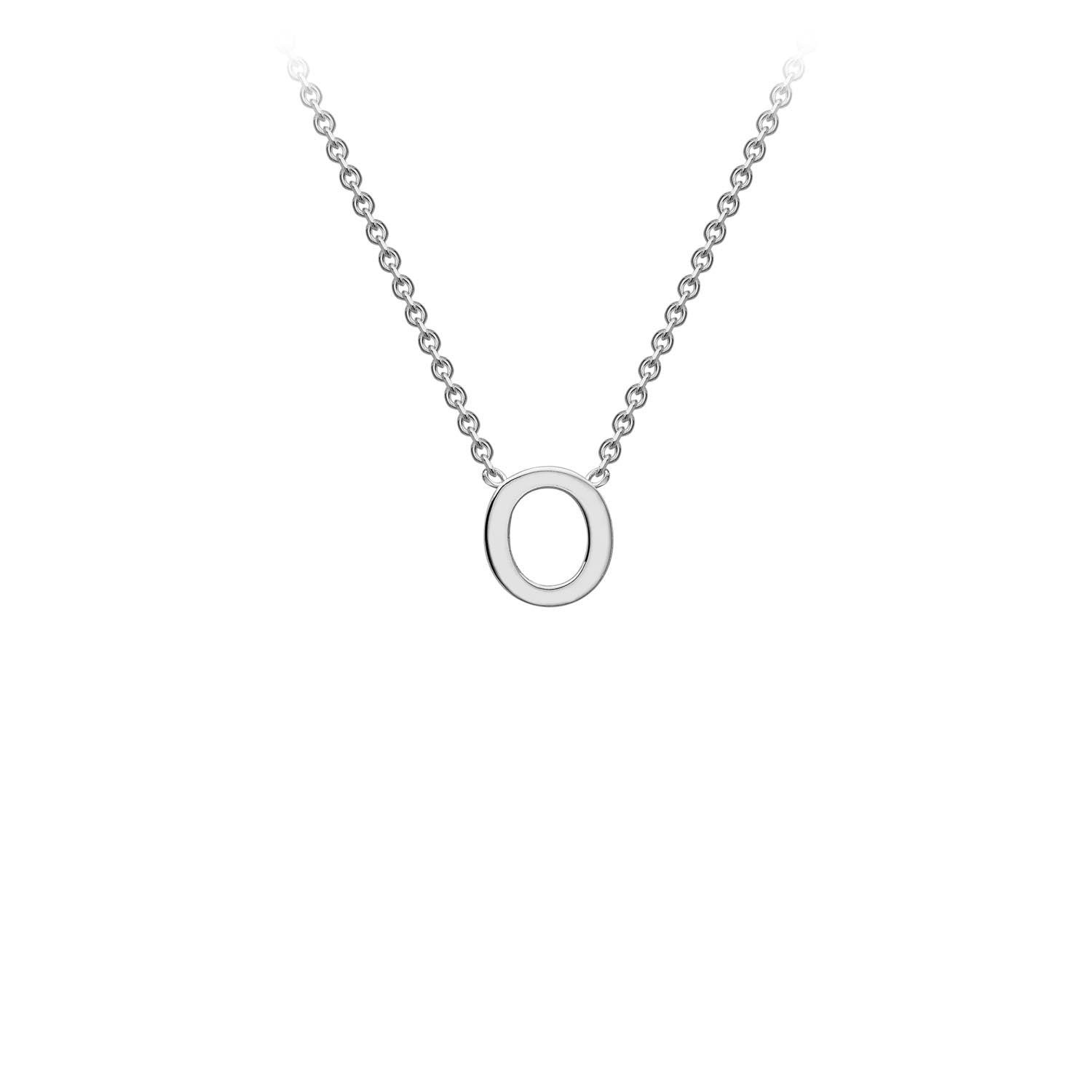 9k White Gold Petite Initial Necklace