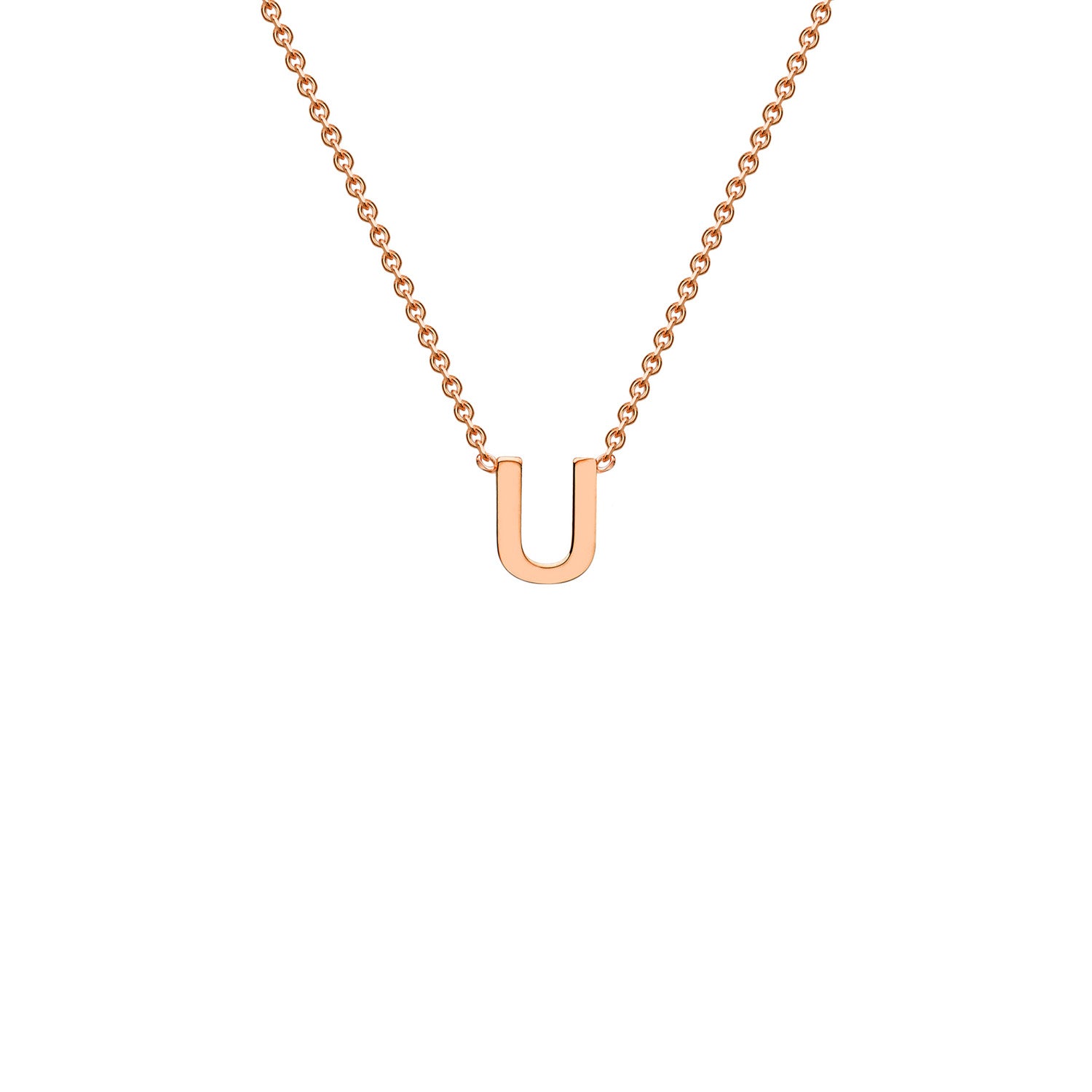 9k Rose Gold Petite Initial Necklace