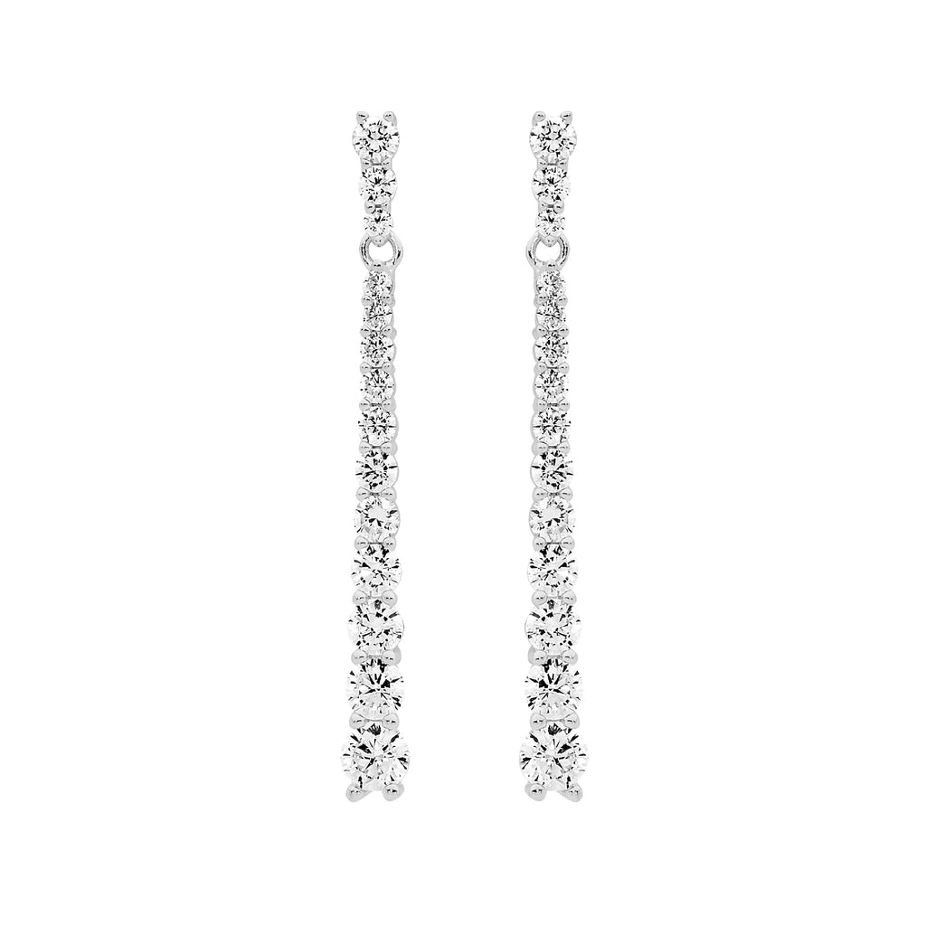 Sterling Silver 9mm Round White Cubic Zirconia Prong Set Studs   