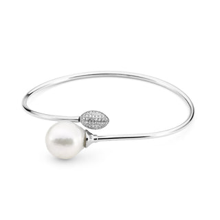 Sterling Silver White Edison Pearl Bangle
